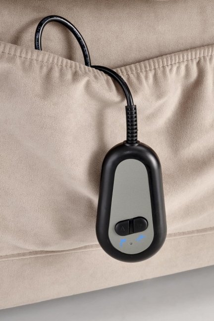 Relaxační křeslo HORTON s elektrickým polohováním — látka, béžová