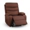 Relaxační polohovací TV křeslo VELORA — látka, hnědá, nosnost 130 kg