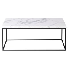 Konferenční stolek VERA — 110x60x45 cm, kov, MDF, dekor bílý mramor
