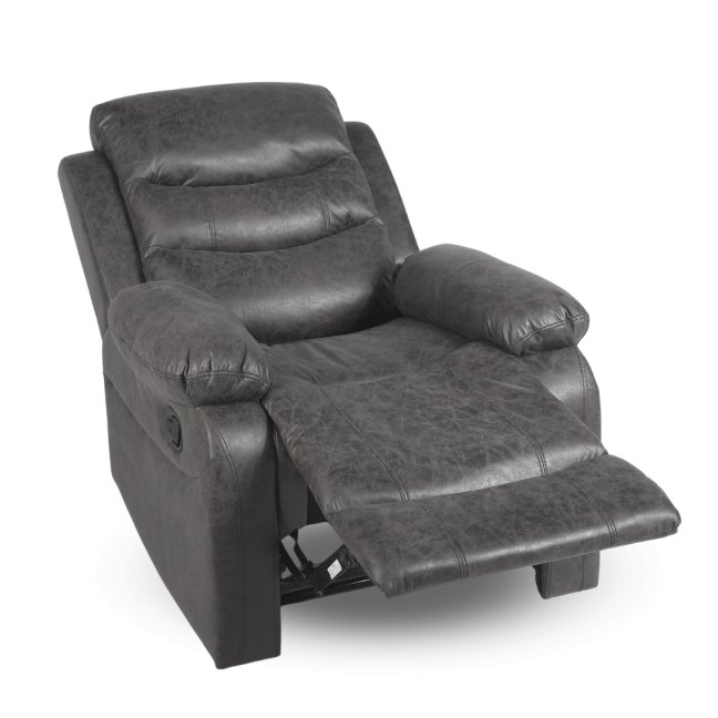 Relaxační polohovací TV křeslo HAVEN — látka, šedá, nosnost 130 kg