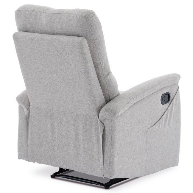 Relaxační polohovací TV křeslo ASTER — látka, světle šedá