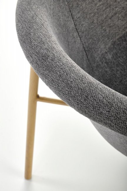 Jídelní křeslo HANNAH — kov, látka, přírodní / šedá