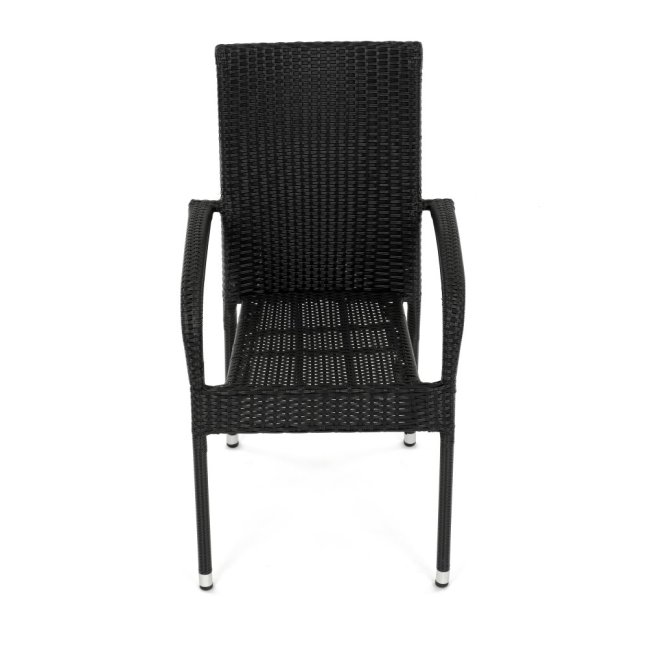 Zahradní křeslo SELEN — kov, umělý ratan, černá