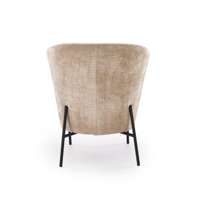 Designové křeslo CEZAR — masiv, látka, béžová