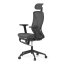 Kancelářská ergonomická židle ZANE s podnožkou — síť / látka, šedá