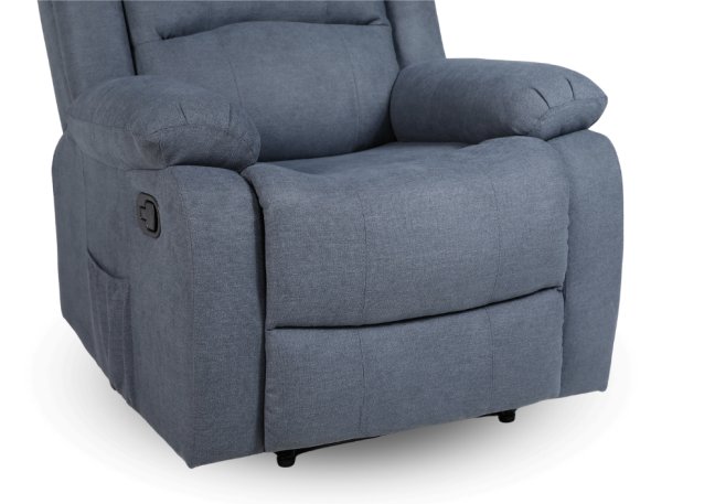 Relaxační polohovací TV křeslo DUVAL — látka, šedá, nosnost 130 kg