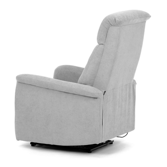 TV křeslo HUGO s elektrickým polohováním — látka, šedá