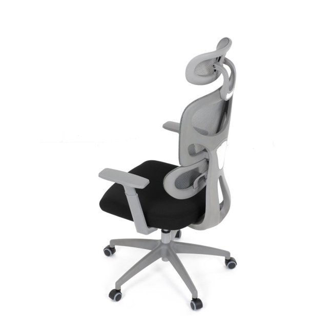 Kancelářská ergonomická židle GRANT II — síť, látka, šedá