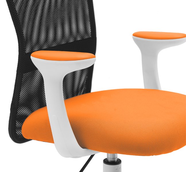 Dětská židle Neoseat MONKEY WHITE s podnoží — látka, bílá / oranžová