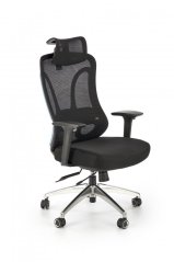 Kancelářská ergonomická židle GILBERTO — síť / látka, černá
