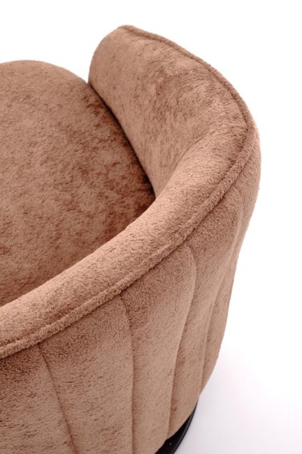 Designové otočné křeslo BASILIO — kov, látka, hnědá