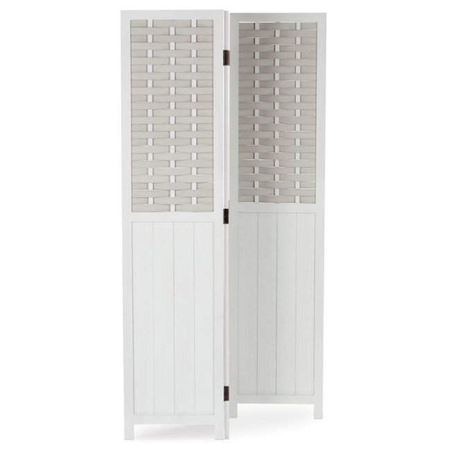 3dílný paravan TAKA — dřevo, bílá