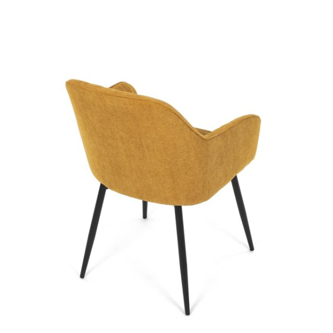 Jídelní křeslo JACOB — kov, látka, žlutá