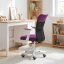 Dětská židle Neoseat MONKEY WHITE s podnoží — látka, bílá / fialová