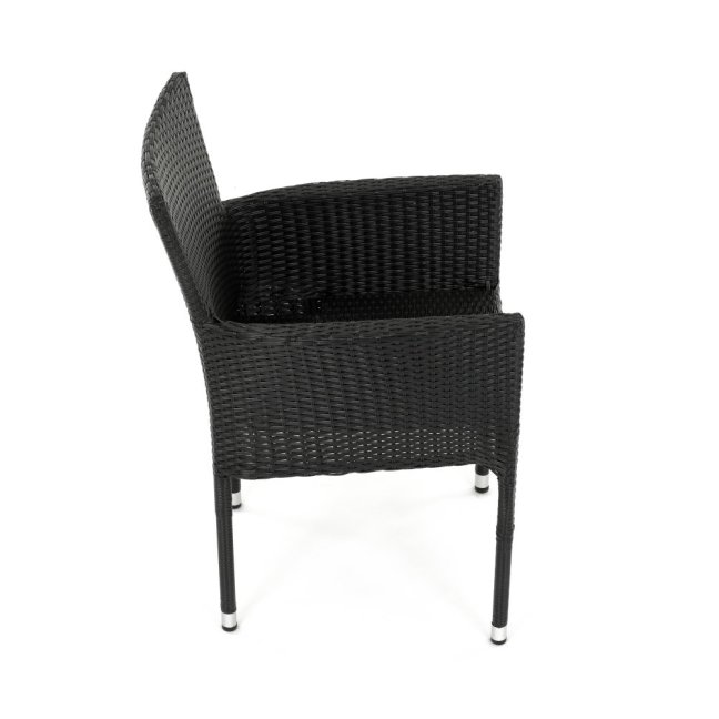Zahradní křeslo BRIGITA — kov, umělý ratan, černá