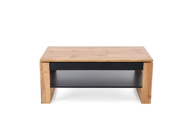 Konferenční stolek BETTY s úložným prostorem — 120x65x50 cm, černá / dekor dub artisan