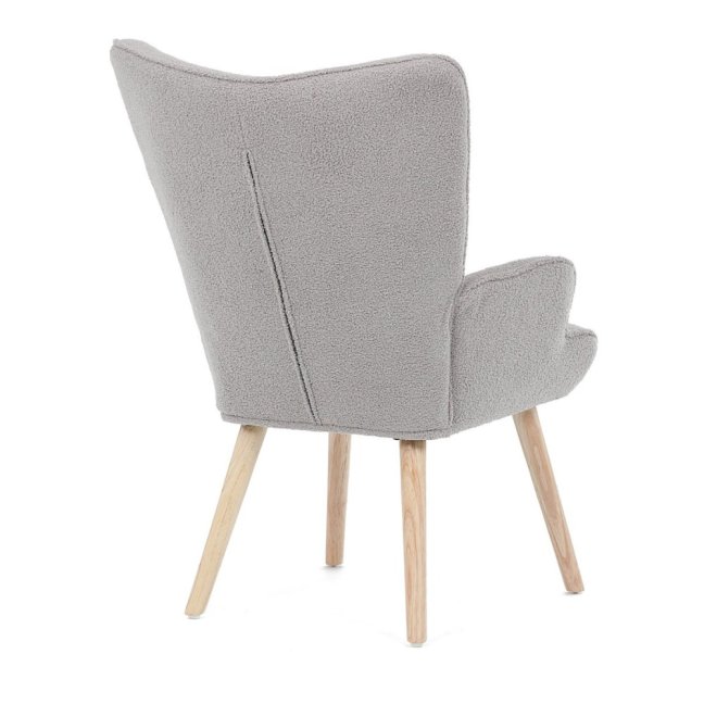 Relaxační křeslo ušák ROMEO — masiv, látka, přírodní / šedá