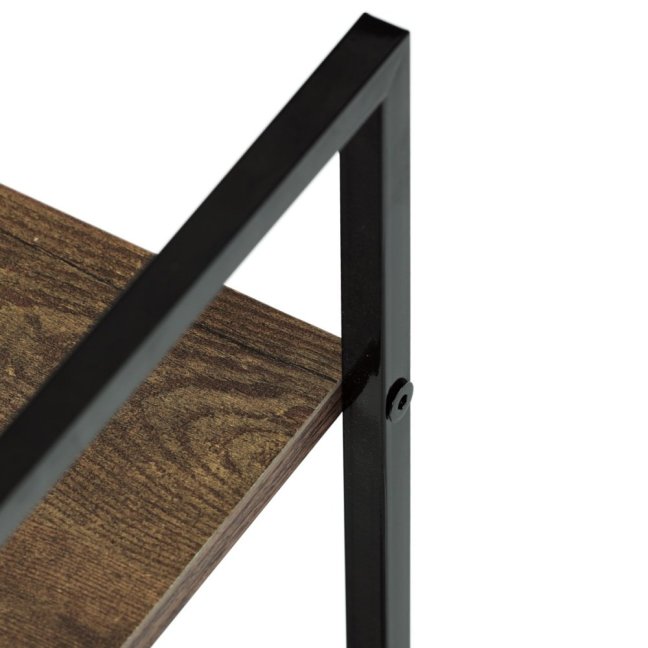 Regál TIREK II — kov, MDF, černá / dekor starého dřeva