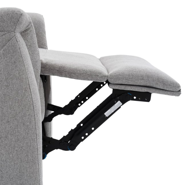 Relaxační polohovací TV křeslo ASTER — látka, světle šedá