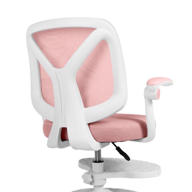 Dětská otočná židle Neoseat JUNI 010 s podnoží — látka, růžová