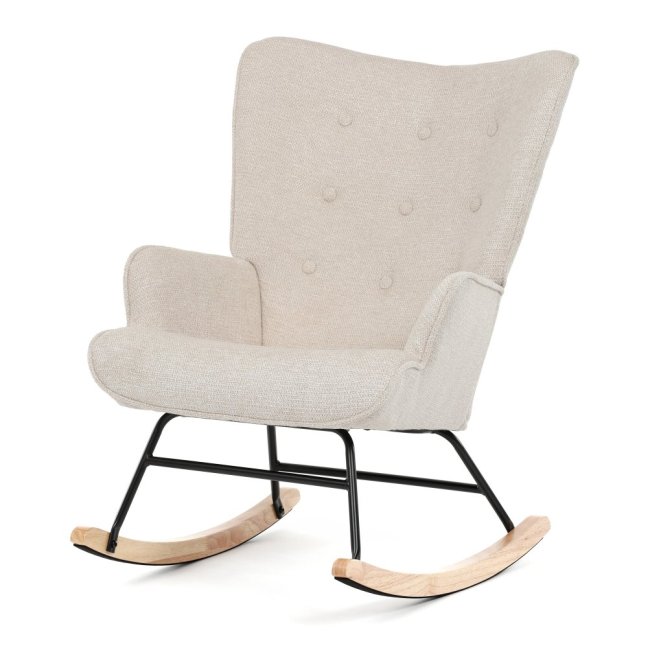 Houpací křeslo FABIAN — látka, krémová