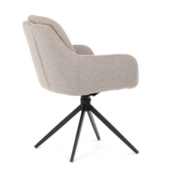 Jídelní otočné křeslo PAMELA — kov, látka, lanýžová