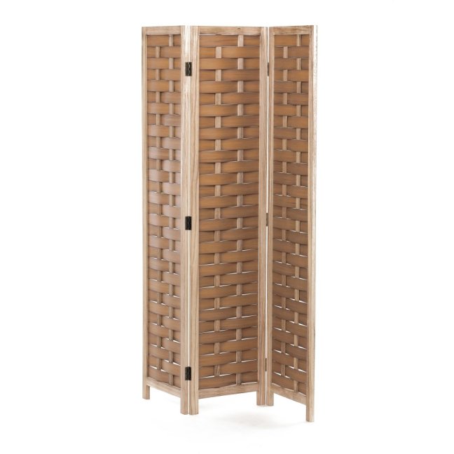 3dílný paravan MAKOTO — dřevo, přírodní