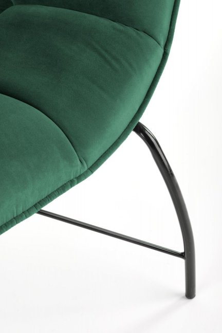 Designové křeslo BELTON — kov, látka, zelená