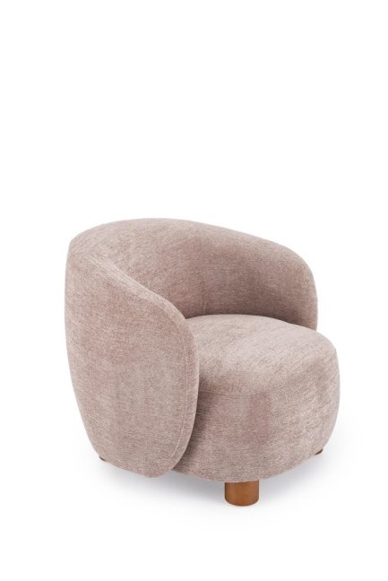 Designové křeslo BAKER — dřevo, látka, béžová