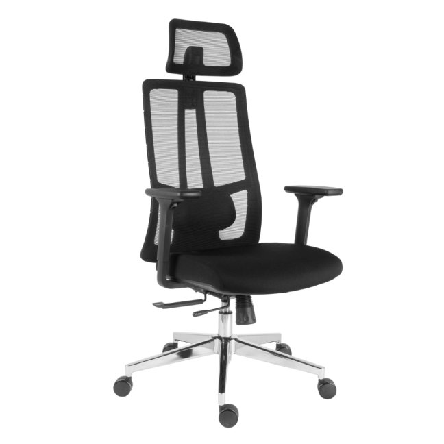 Kancelářská ergonomická židle Neoseat SPINO — látka, černá, nosnost 150 kg