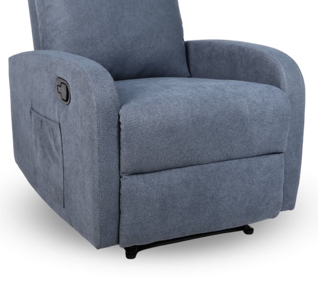 Relaxační polohovací TV křeslo FIORE — látka, šedá, nosnost 130 kg