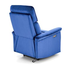 Relaxační křeslo SEMIR s elektrickým polohováním — látka, modrá