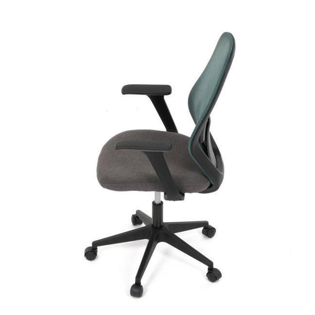 Kancelářská otočná židle DEVIN — látka, černá / zelená