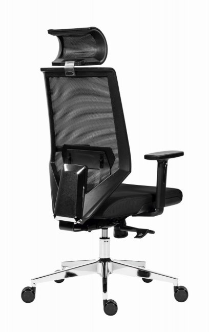 Kancelářská ergonomická židle EDGE NET — síť / látka, černá, nosnost 150 kg