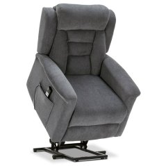 TV křeslo SARGON s elektrickým polohováním — 2 motory, látka, šedá