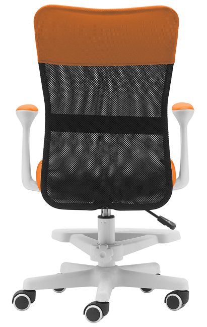 Dětská židle Neoseat MONKEY WHITE s podnoží — látka, bílá / oranžová