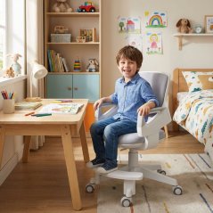 Dětská rostoucí židle Neoseat KIDDY FIVE — látka, pratelný potah, šedá