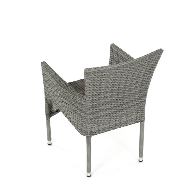 Zahradní křeslo BRIGITA — kov, umělý ratan, šedá