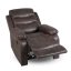 Relaxační polohovací TV křeslo HAVEN — látka, hnědá, nosnost 130 kg
