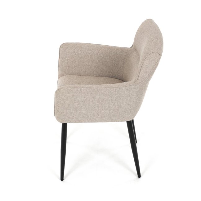 Jídelní křeslo JIMBO — kov, látka, béžová