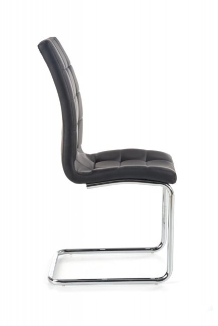 Jídelní židle KEVIN — kov, ekokůže, černá