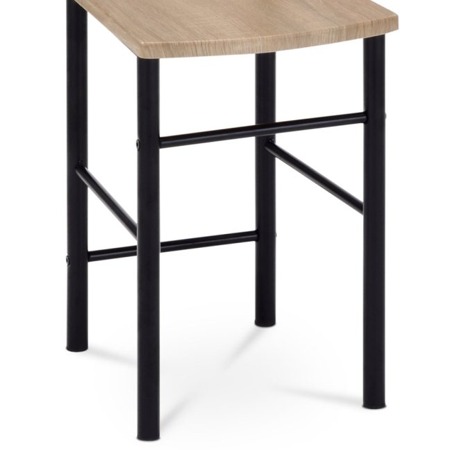 Němý sluha SPIKE — kov, MDF, černá / dub sonoma