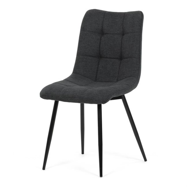 Jídelní židle DAEMON — kov, látka, černá / tmavě šedá