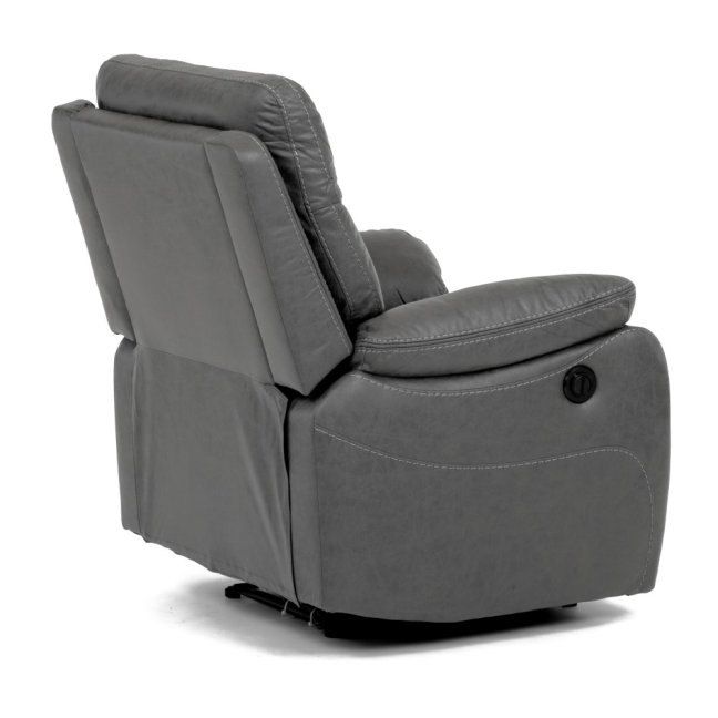 Relaxační křeslo BENNY s elektrickým polohováním — látka, šedá