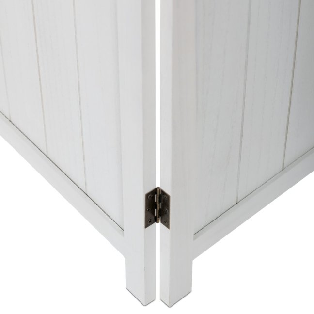 3dílný paravan TAKA — dřevo, bílá