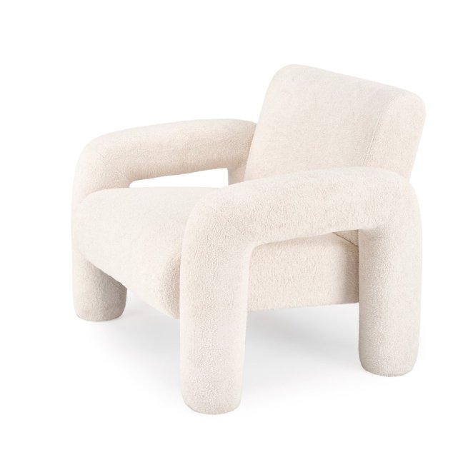Designové křeslo VARNA — látka, krémová
