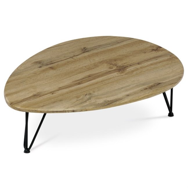 Konferenční stůl MONET III — kov, MDF, černá / divoký dub