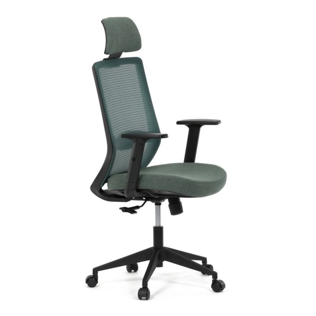 Kancelářská ergonomická židle SENA — látka, černá / zelená