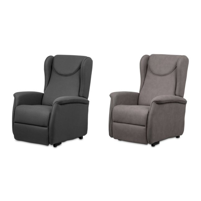 Relaxační křeslo ušák TELMAR s elektrickým polohováním — 2 motory, látka, béžová