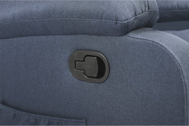 Relaxační polohovací TV křeslo VELORA — látka, tmavě šedá, nosnost 130 kg